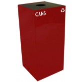 WITT GeoCube Square Recycling Receptacle w/ Round Opening - 32 gallon, Red
